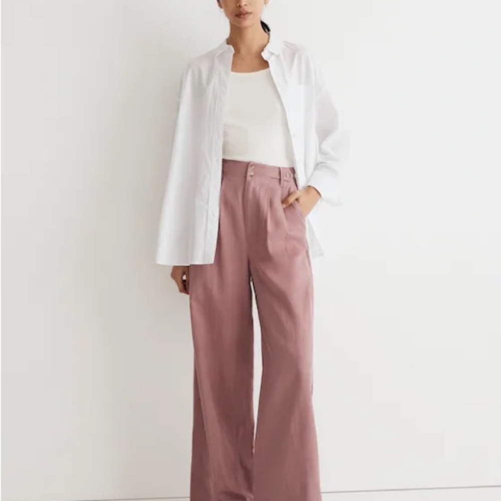 Madewell Wide-Leg Pants in Dusty Rose